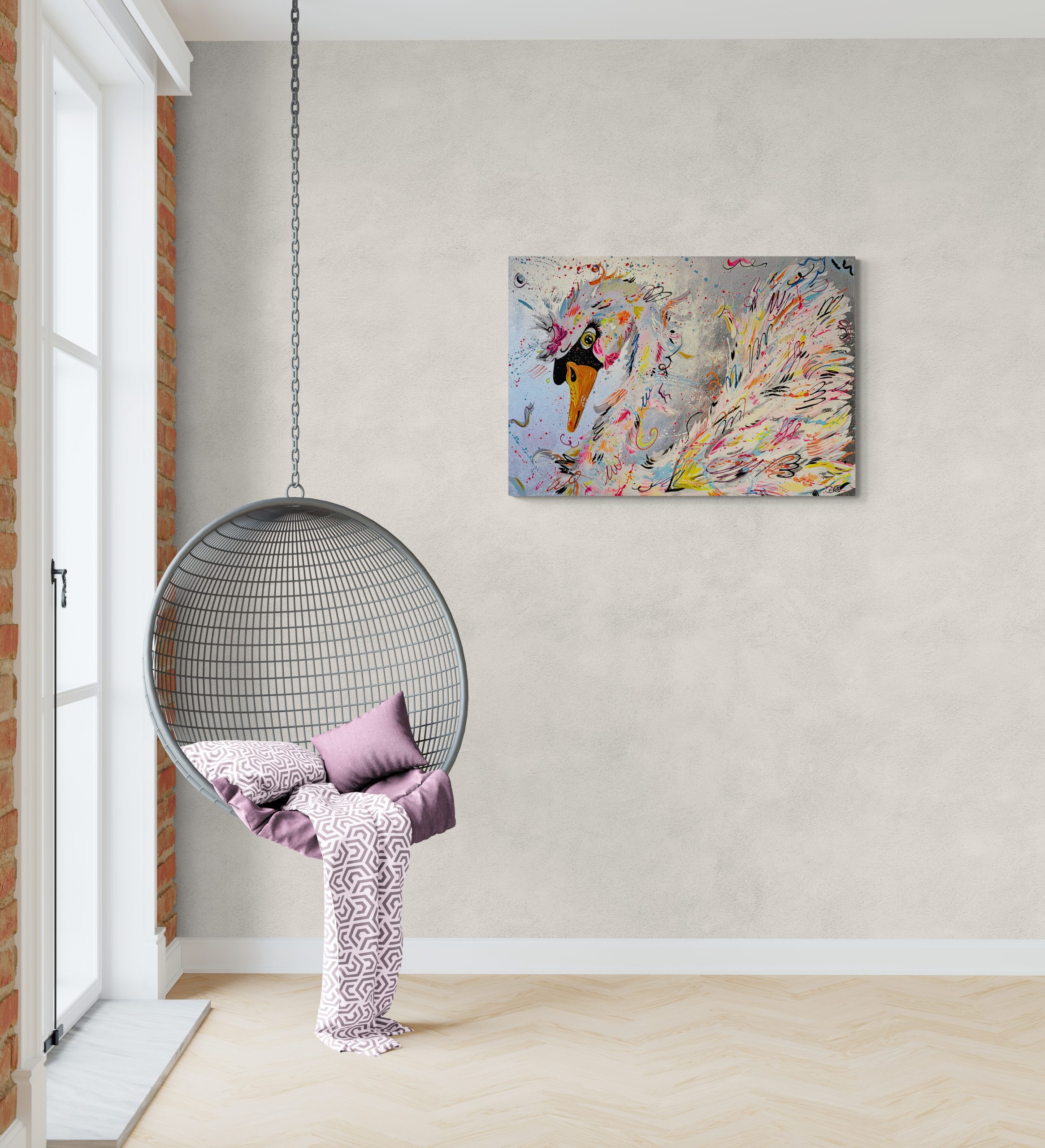 Schwan Svenja Bross Art Livingroom