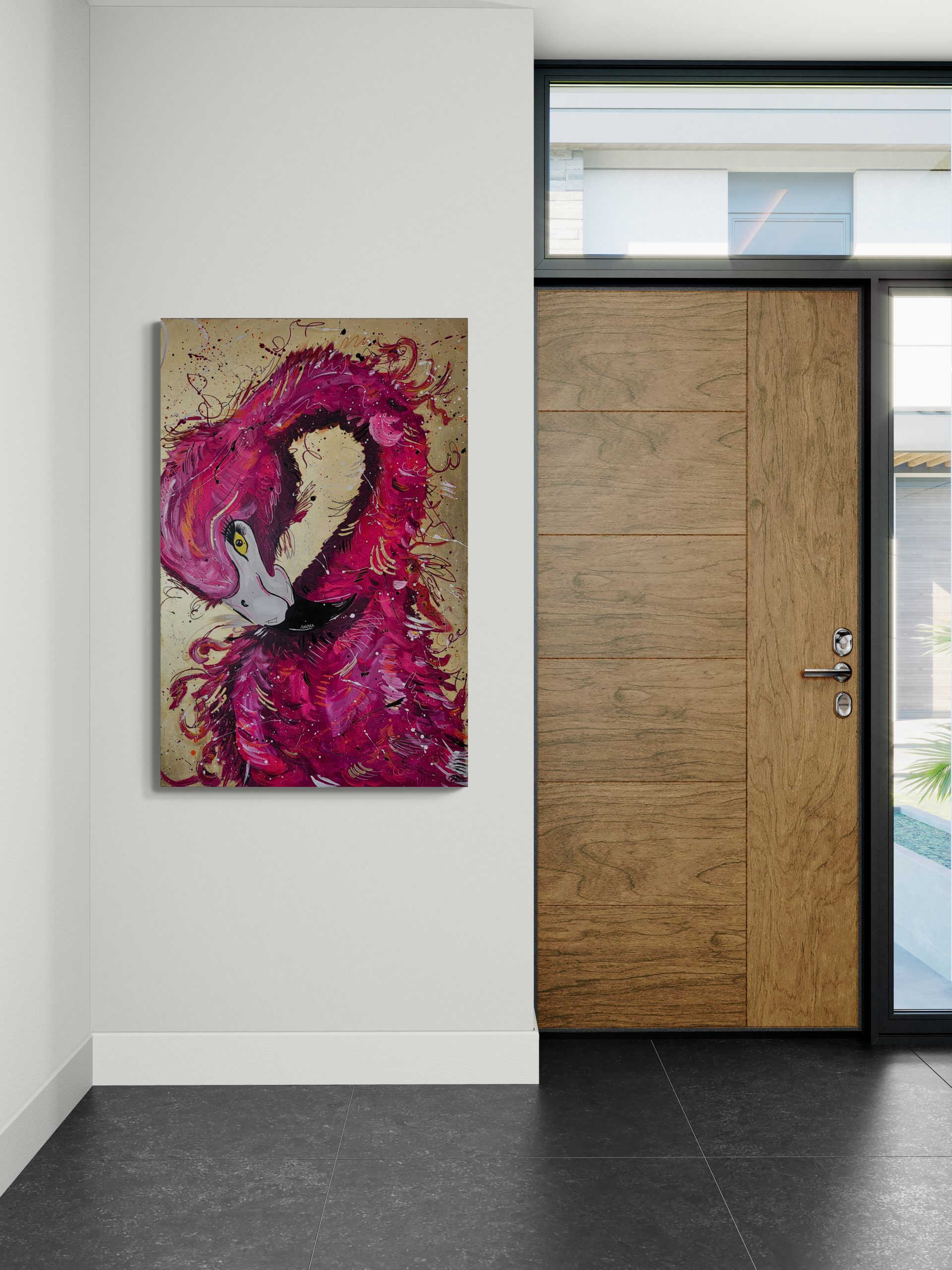 Svenja Bross Art Flamingo Eingang