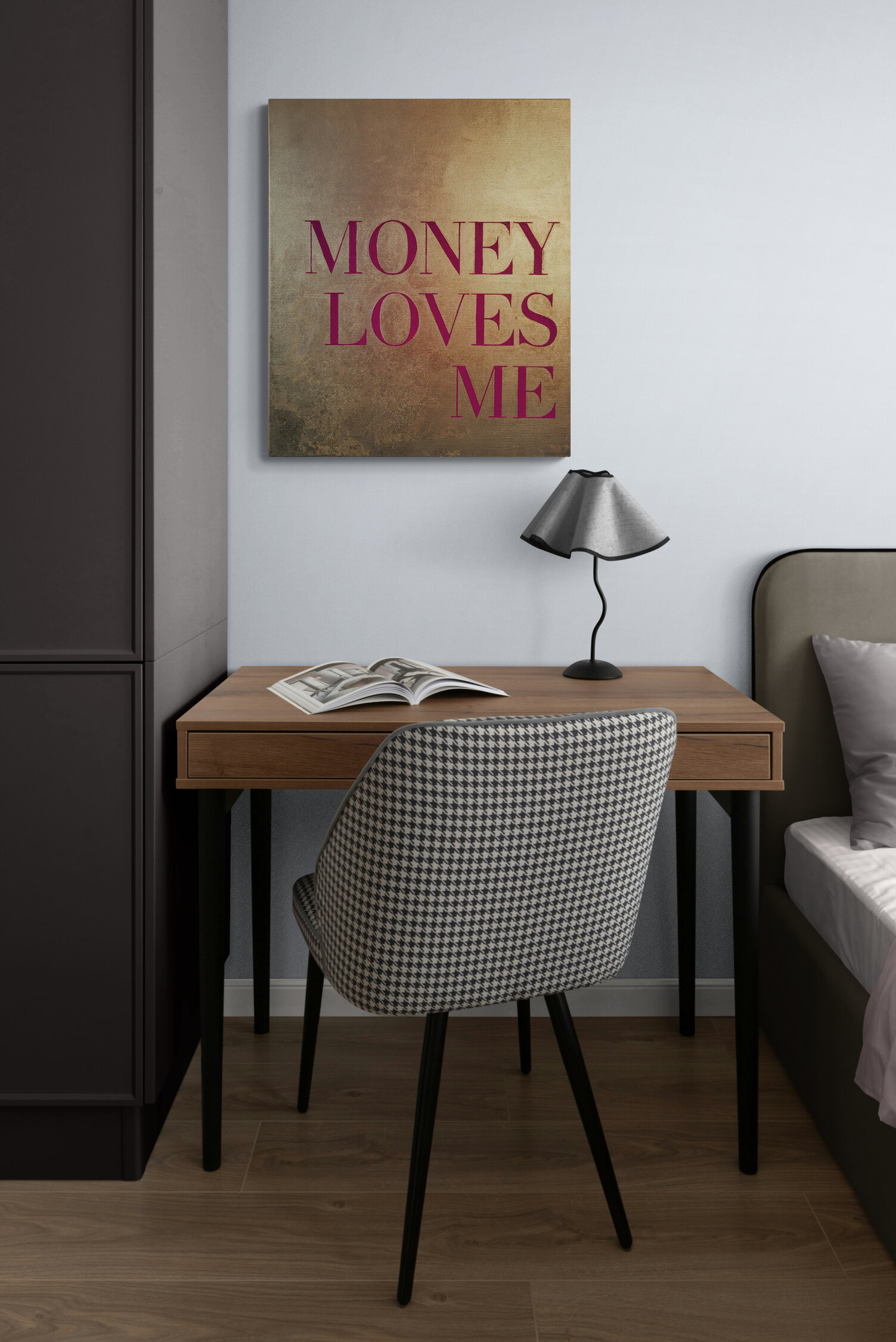 bedroom-with-a-wooden-dressing-table